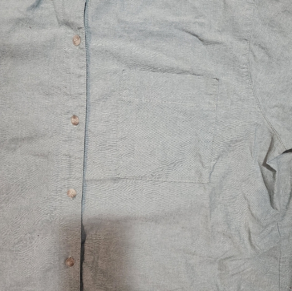 Orvis Men’s XL Short Sleeve Button Front Shirt Green 100% Cotton Made In Usa - Picture 2 of 6